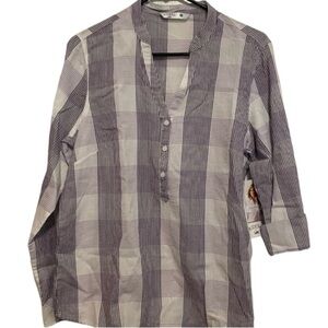 Riders by Lee Purple Plaid Cotton Top Size Medium NWT